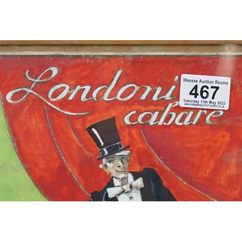 467 - Early 20th century watercolour depicting London cabaret artist Benjamin Ferenc, together with a stat... 