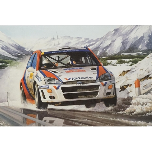 477 - K W Davies Signed Limited Edition Print ' Colin McRae / Nicky Grist, Ford Focus WRC, 1999 Monte Carl... 