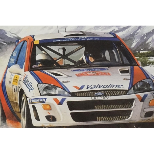 477 - K W Davies Signed Limited Edition Print ' Colin McRae / Nicky Grist, Ford Focus WRC, 1999 Monte Carl... 