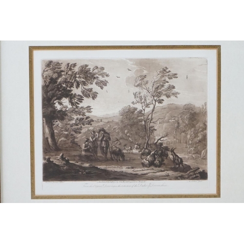 488 - Antique Engraving ' The South View of Tretwr Castle in the County of Brecknock ', 20cm x 30cm togeth... 