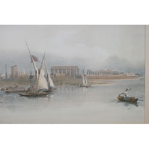 508 - After David Roberts, general view of the ruins of Luxor from the Nile, together with ' Grand Portico... 