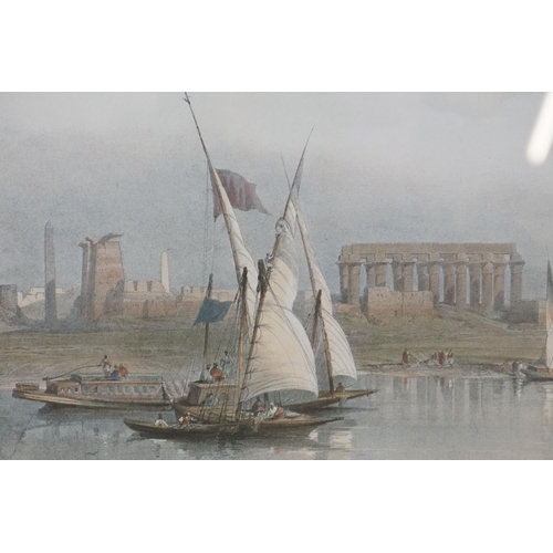 508 - After David Roberts, general view of the ruins of Luxor from the Nile, together with ' Grand Portico... 