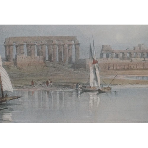 508 - After David Roberts, general view of the ruins of Luxor from the Nile, together with ' Grand Portico... 