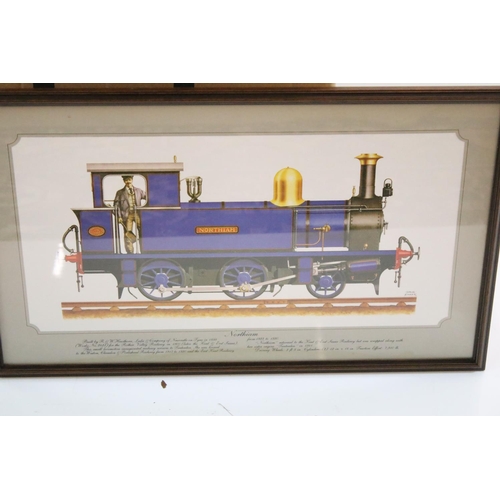 457 - Collection of Steam Train / Locomotive Prints including approximately fourteen framed and glazed and... 