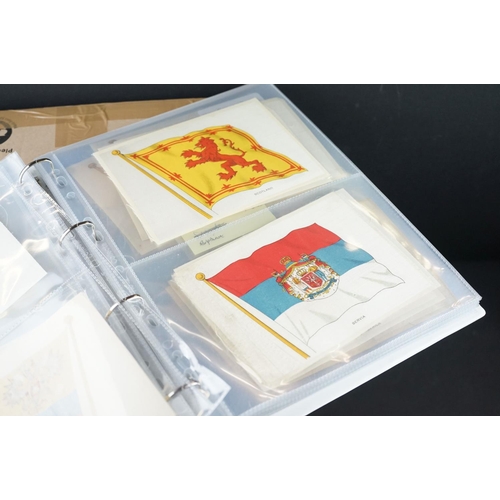 412 - Cigarette cards - Collection of several hundred silks in six modern binders, all flags, to include G... 