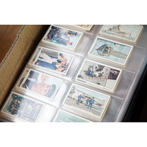 421 - Cigarette cards - Approx. 60 sets in modern binders, varying subjects, to include Churchman, Gallahe... 