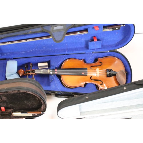 409 - Two Cased Stentor Violins with Bows being The Stentor Student I and The Stentor Student Standard tog... 