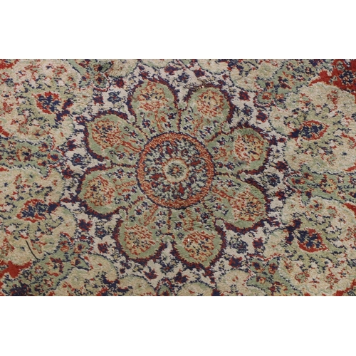 576 - Red Ground Rug with Perisan style design, approximately 236cm x 168cm