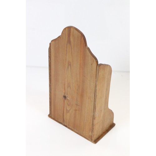 568A - 19th century style Pine ' Penny Inset ' Shelf, 24cm wide x 44cm high