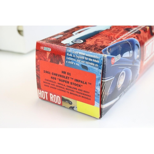 1035 - Four Boxed Brooklin Models Metal Models to include 2 x 1:43 Hot Rod Magazine (HR 01 1961 Chevrolet I... 