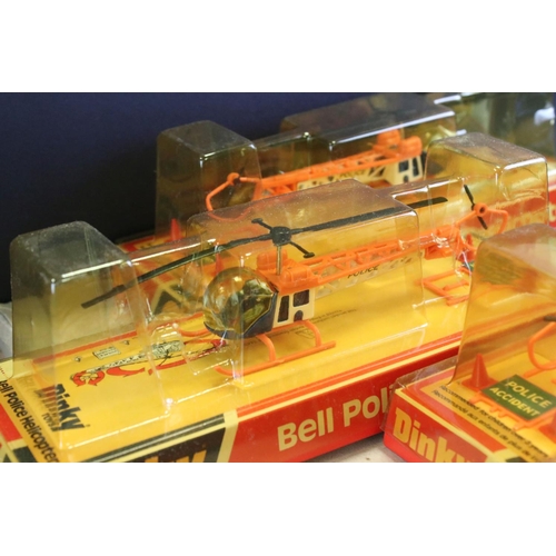 1317 - Ex Shop Stock Dinky - Six 732 Bell Police Helicopter diecast models contained within opened trade bo... 