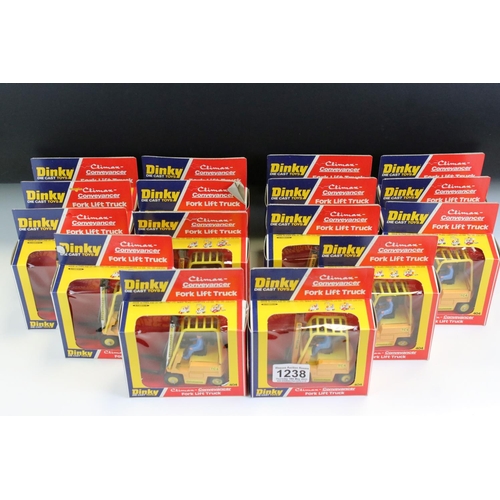 1238 - Ex Shop Stock Dinky - 16 Boxed Dinky 404 Climax Conveyancer Fork Lift Truck diecast models, ex with ... 