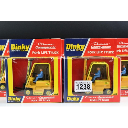 1238 - Ex Shop Stock Dinky - 16 Boxed Dinky 404 Climax Conveyancer Fork Lift Truck diecast models, ex with ... 