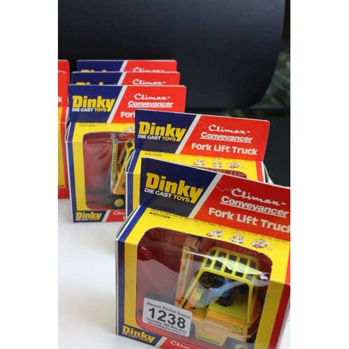 1238 - Ex Shop Stock Dinky - 16 Boxed Dinky 404 Climax Conveyancer Fork Lift Truck diecast models, ex with ... 