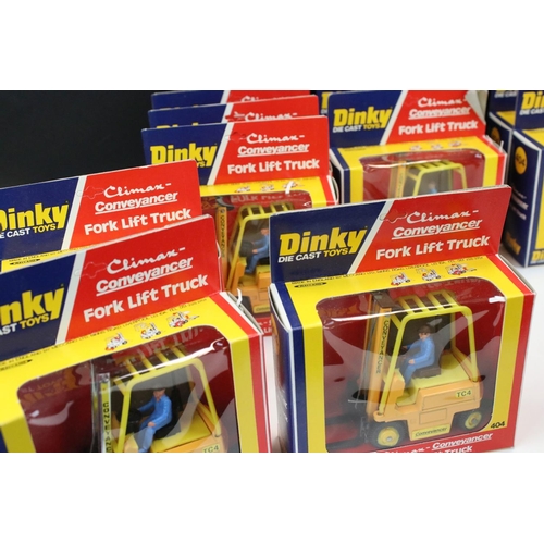 1238 - Ex Shop Stock Dinky - 16 Boxed Dinky 404 Climax Conveyancer Fork Lift Truck diecast models, ex with ... 