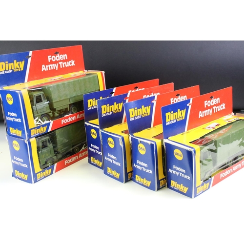 1239 - Ex Shop Stock Dinky - 16 Boxed Dinky 668 Foden Army Truck diecast models, diecast ex, boxes show som... 