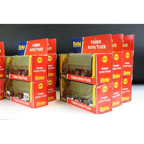 1239 - Ex Shop Stock Dinky - 16 Boxed Dinky 668 Foden Army Truck diecast models, diecast ex, boxes show som... 