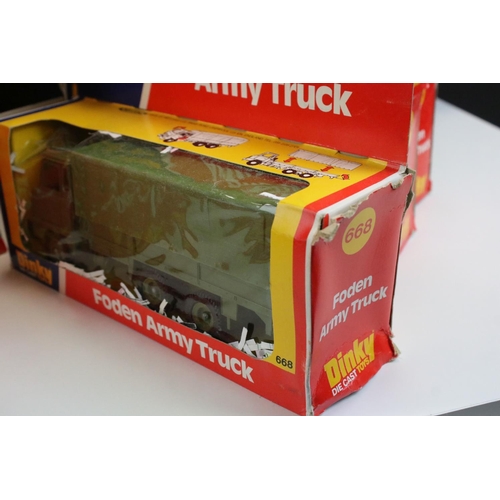 1239 - Ex Shop Stock Dinky - 16 Boxed Dinky 668 Foden Army Truck diecast models, diecast ex, boxes show som... 