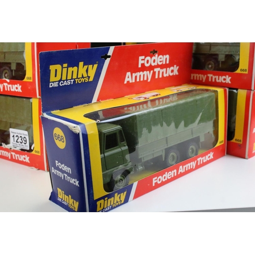 1239 - Ex Shop Stock Dinky - 16 Boxed Dinky 668 Foden Army Truck diecast models, diecast ex, boxes show som... 