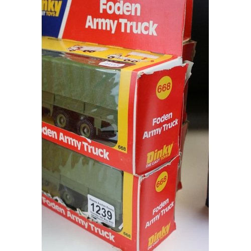 1239 - Ex Shop Stock Dinky - 16 Boxed Dinky 668 Foden Army Truck diecast models, diecast ex, boxes show som... 