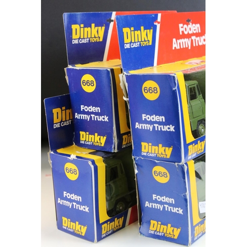 1239 - Ex Shop Stock Dinky - 16 Boxed Dinky 668 Foden Army Truck diecast models, diecast ex, boxes show som... 