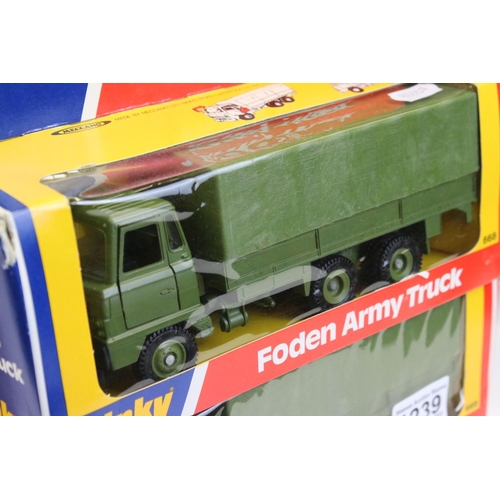 1239 - Ex Shop Stock Dinky - 16 Boxed Dinky 668 Foden Army Truck diecast models, diecast ex, boxes show som... 