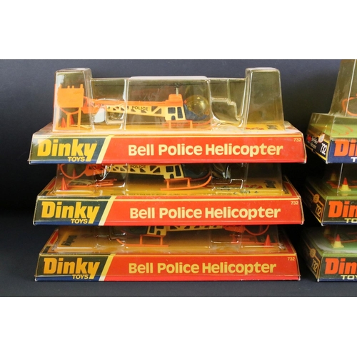 1240 - Ex Shop Stock Dinky - 14 Boxed Dinky diecast models to include 6 x 732 Bell Police Helicopter (2 x v... 