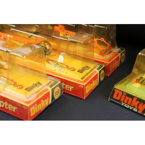 1240 - Ex Shop Stock Dinky - 14 Boxed Dinky diecast models to include 6 x 732 Bell Police Helicopter (2 x v... 