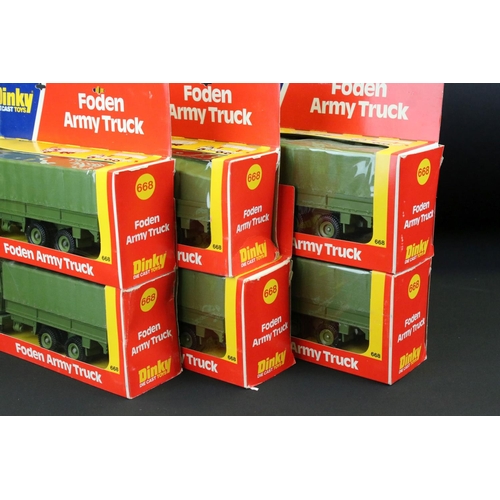 1241 - Ex Shop Stock Dinky - 15 Boxed Dinky 668 Foden Army Truck diecast models, diecast ex, boxes show som... 