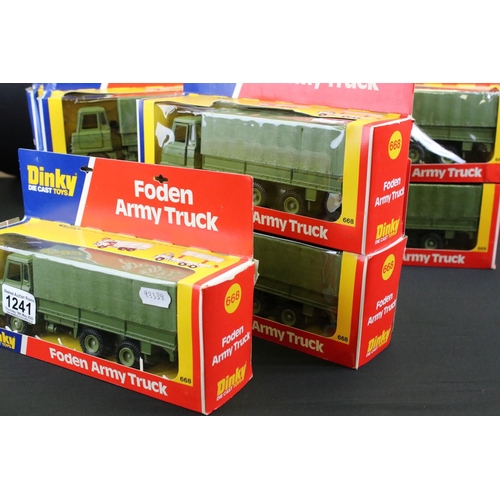 1241 - Ex Shop Stock Dinky - 15 Boxed Dinky 668 Foden Army Truck diecast models, diecast ex, boxes show som... 