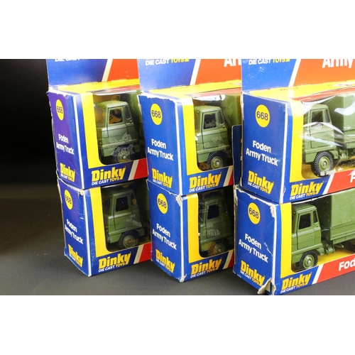 1241 - Ex Shop Stock Dinky - 15 Boxed Dinky 668 Foden Army Truck diecast models, diecast ex, boxes show som... 