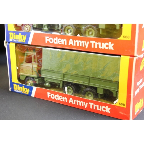 1241 - Ex Shop Stock Dinky - 15 Boxed Dinky 668 Foden Army Truck diecast models, diecast ex, boxes show som... 