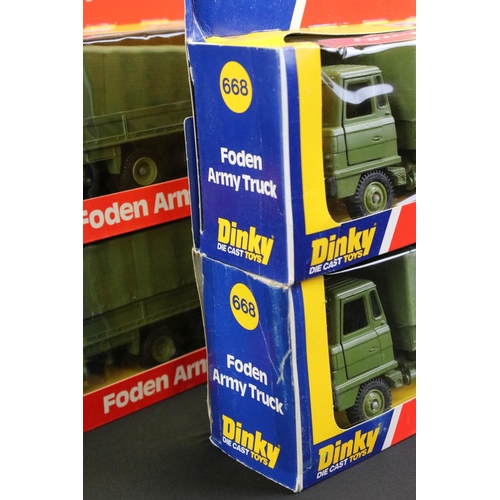 1241 - Ex Shop Stock Dinky - 15 Boxed Dinky 668 Foden Army Truck diecast models, diecast ex, boxes show som... 