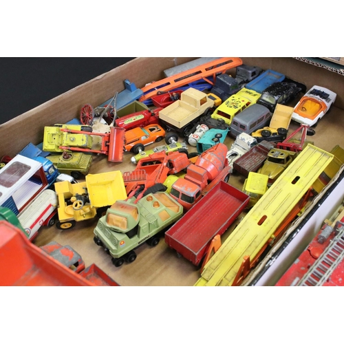 1245 - Around 85 mostly mid 20th C play worn diecast models to include Dinky, Matchbox, Crescent, Corgi & L... 