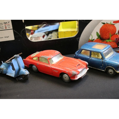 1245 - Around 85 mostly mid 20th C play worn diecast models to include Dinky, Matchbox, Crescent, Corgi & L... 