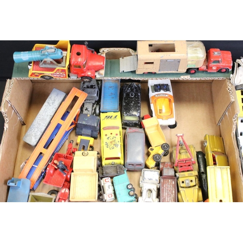 1245 - Around 85 mostly mid 20th C play worn diecast models to include Dinky, Matchbox, Crescent, Corgi & L... 