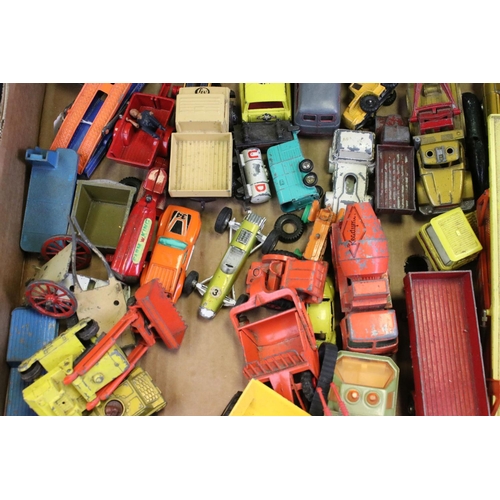 1245 - Around 85 mostly mid 20th C play worn diecast models to include Dinky, Matchbox, Crescent, Corgi & L... 