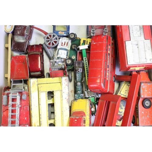 1245 - Around 85 mostly mid 20th C play worn diecast models to include Dinky, Matchbox, Crescent, Corgi & L... 