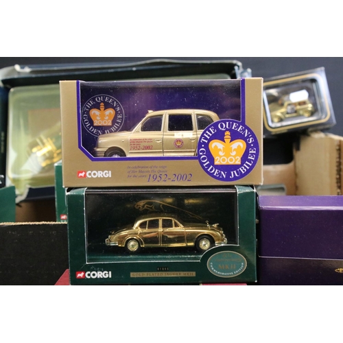 1248 - 17 Boxed gold plated / gold finish diecast models, mostly Corgi examples, to include Corgi 007 Goldf... 