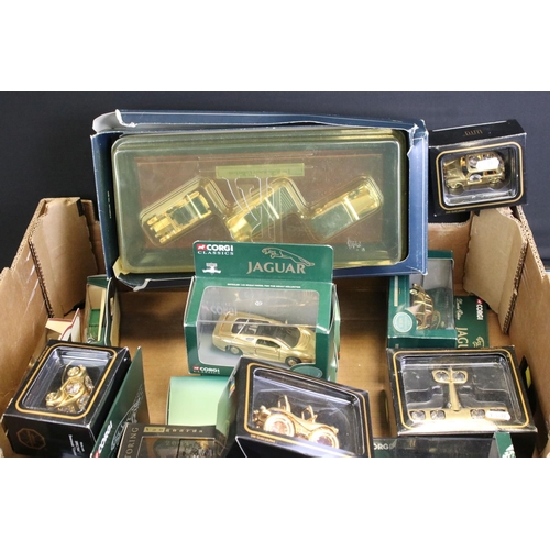 1248 - 17 Boxed gold plated / gold finish diecast models, mostly Corgi examples, to include Corgi 007 Goldf... 