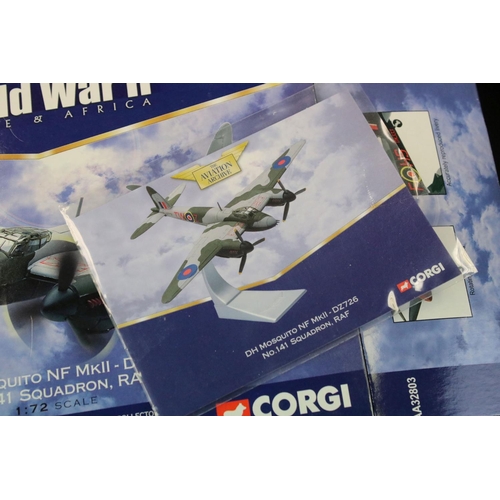 1249 - Ten boxed / cased Corgi ' The Aviation Archive ' diecast models, mostly 1:72 scale, to include 3 x M... 