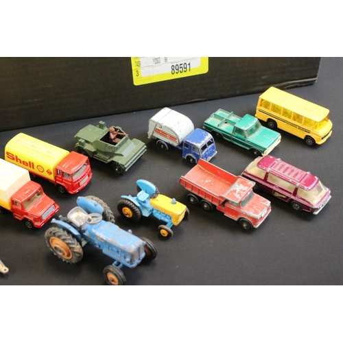 1252 - Around 85 mid 20th C onwards play worn diecast models to include Matchbox, Corgi, Lone Star and Majo... 