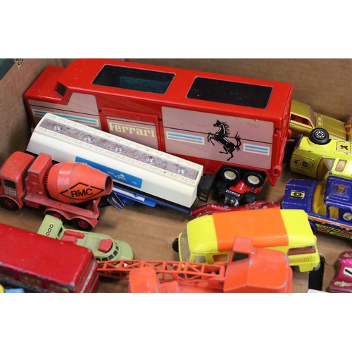 1253 - Over 35 mid 20th C onwards play worn diecast models to include Matchbox & Dinky, featuring Dinky Sup... 