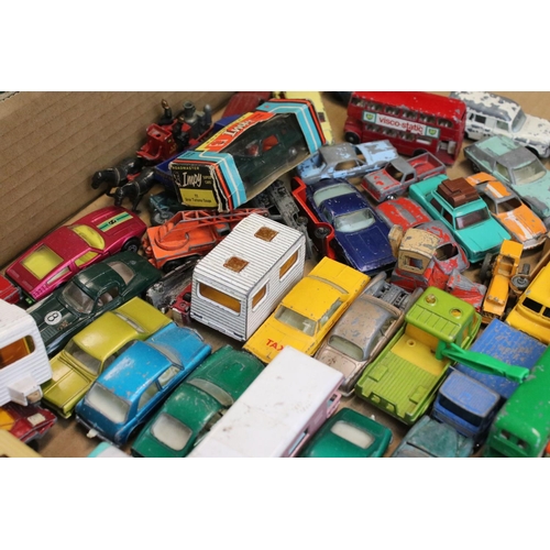 1255 - Around 140 play worn diecast models, mainly mid 20th C examples, to include Matchbox, Lone Star, Din... 