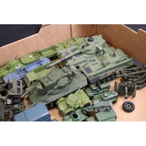 1258 - Around 45 mid 20th C onwards military diecast models to include Corgi, Crescent, Budgie, Solido, Mat... 