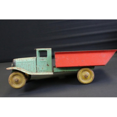 1259 - Two vintage tin plate models to include Chinese battery operated bus and Ichiko Japan coach plus 5 x... 