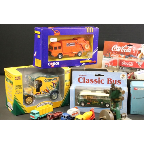 1262 - Quantity of play worn mid 20th C onwards diecast models to include Matchbox, Dinky, Corgi etc plus a... 