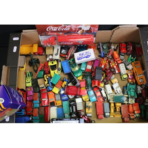 1262 - Quantity of play worn mid 20th C onwards diecast models to include Matchbox, Dinky, Corgi etc plus a... 