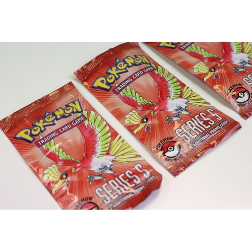 1431 - Pokémon Trading Cards - Four pokemon POP Series 5 Booster Packs, heavy bending to cards