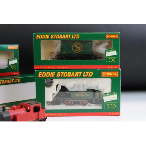 129A - Boxed Hornby OO gauge Eddie Stobart R2507 0-4-0 Locomotive Monica Pitman, 4 x boxed Hornby Eddie Sto... 